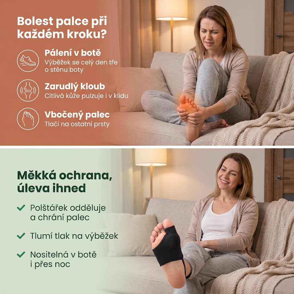 Aplikace tejpu na hallux valgus krok za krokem